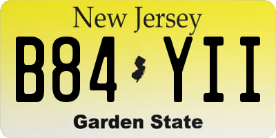 NJ license plate B84YII