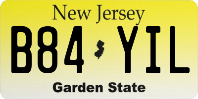 NJ license plate B84YIL