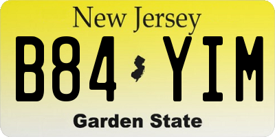 NJ license plate B84YIM