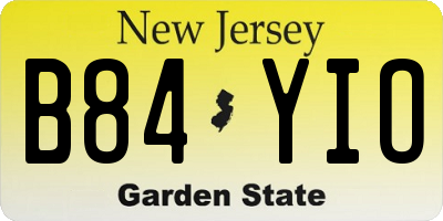 NJ license plate B84YIO