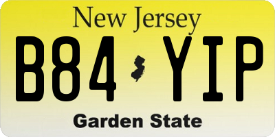 NJ license plate B84YIP