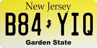 NJ license plate B84YIQ