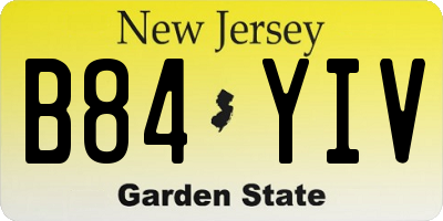 NJ license plate B84YIV