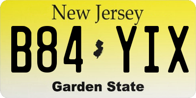 NJ license plate B84YIX