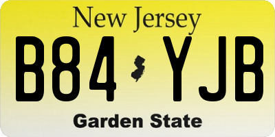 NJ license plate B84YJB