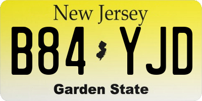 NJ license plate B84YJD