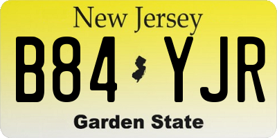 NJ license plate B84YJR