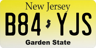 NJ license plate B84YJS
