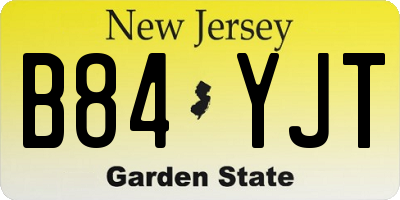 NJ license plate B84YJT