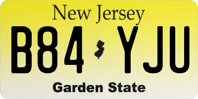 NJ license plate B84YJU