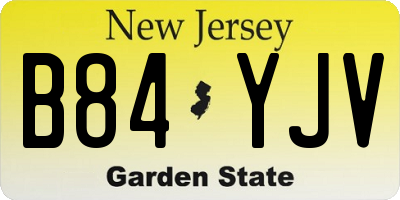 NJ license plate B84YJV