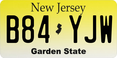 NJ license plate B84YJW