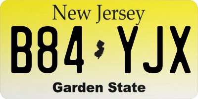 NJ license plate B84YJX