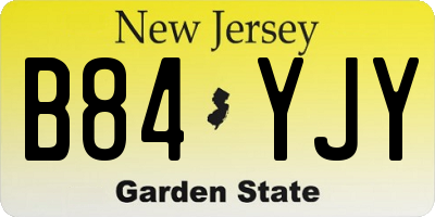 NJ license plate B84YJY