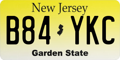 NJ license plate B84YKC