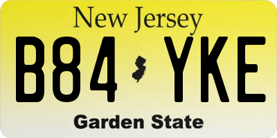 NJ license plate B84YKE