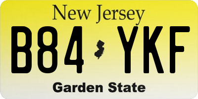 NJ license plate B84YKF