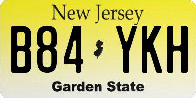 NJ license plate B84YKH