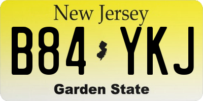 NJ license plate B84YKJ