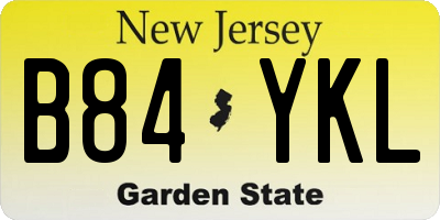 NJ license plate B84YKL