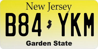 NJ license plate B84YKM