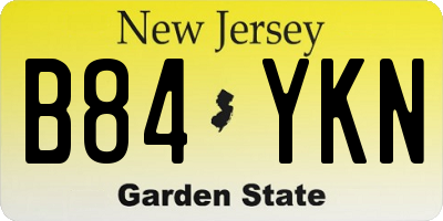 NJ license plate B84YKN