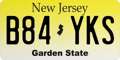 NJ license plate B84YKS