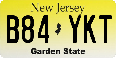 NJ license plate B84YKT