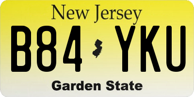 NJ license plate B84YKU