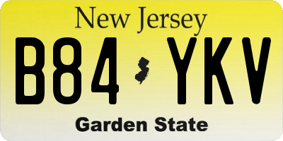 NJ license plate B84YKV