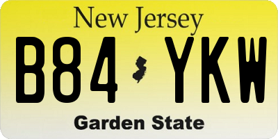 NJ license plate B84YKW