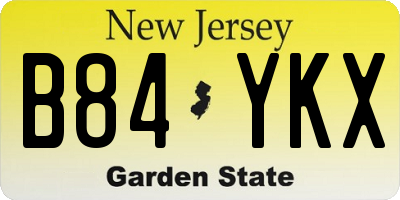 NJ license plate B84YKX