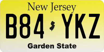 NJ license plate B84YKZ