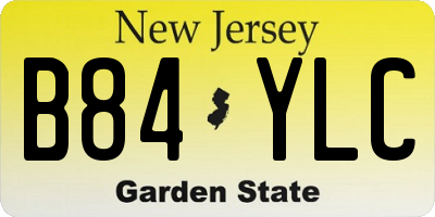 NJ license plate B84YLC