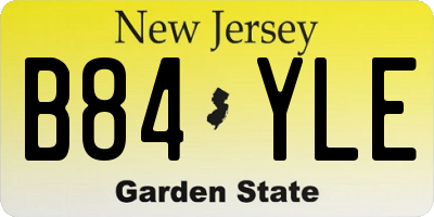 NJ license plate B84YLE