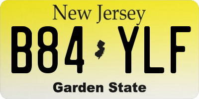 NJ license plate B84YLF