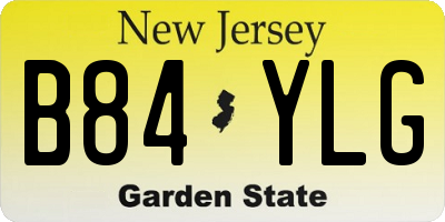 NJ license plate B84YLG