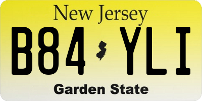 NJ license plate B84YLI