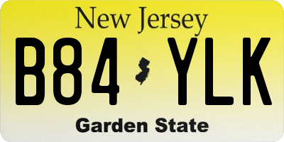 NJ license plate B84YLK