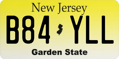 NJ license plate B84YLL