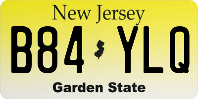 NJ license plate B84YLQ