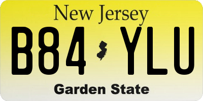 NJ license plate B84YLU