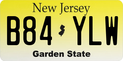 NJ license plate B84YLW
