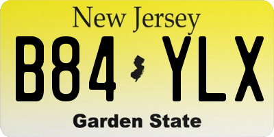 NJ license plate B84YLX
