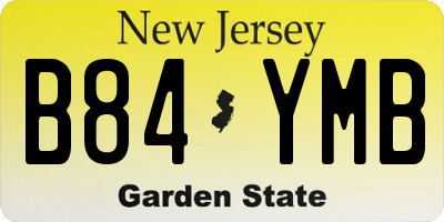 NJ license plate B84YMB