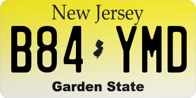 NJ license plate B84YMD