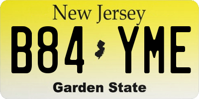 NJ license plate B84YME