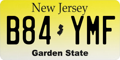 NJ license plate B84YMF