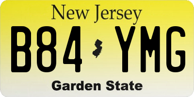 NJ license plate B84YMG