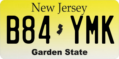 NJ license plate B84YMK